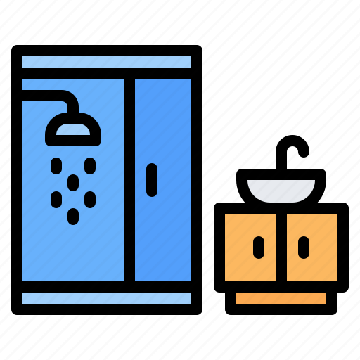 Bathroom, washroom, restroom, shower, cabinet icon - Download on Iconfinder