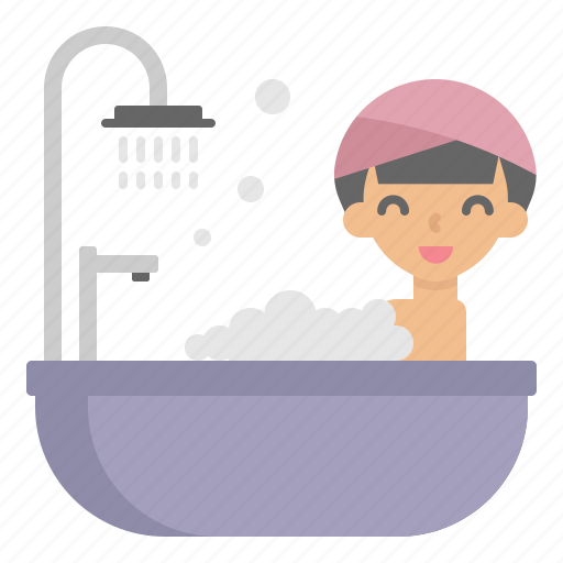 Bathing, bathtub, shower, showering, taking, woman, avatar icon - Download on Iconfinder