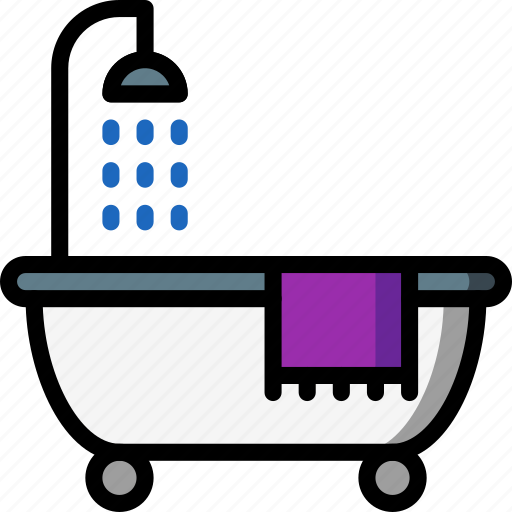 Bath, bathroom, color, restroom, shower icon - Download on Iconfinder