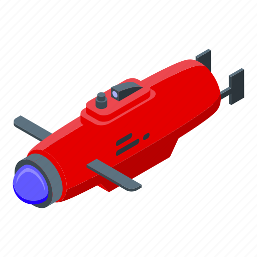 Red, bathyscaphe, isometric icon - Download on Iconfinder