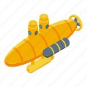 yellow, submarine, isometric