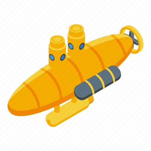 Yellow, submarine, isometric icon - Download on Iconfinder