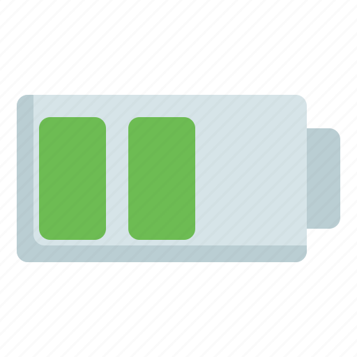 Half, battery, medium, charge, electronics, communications, power icon - Download on Iconfinder