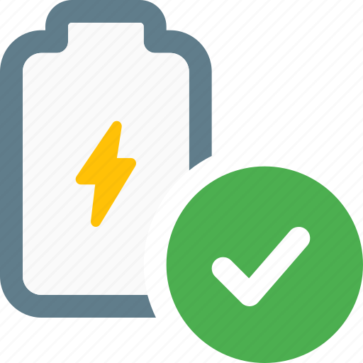Battery, energy, tick mark, power icon - Download on Iconfinder