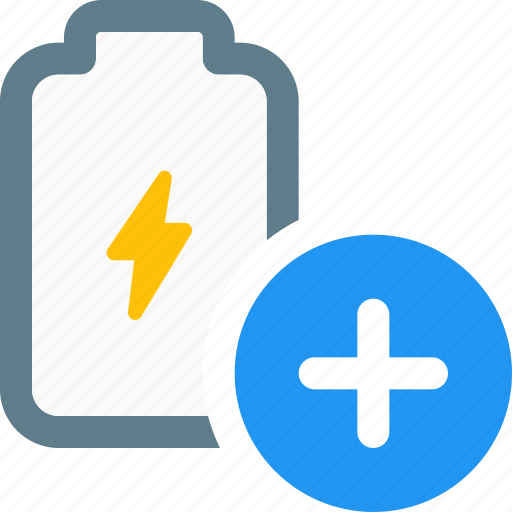 Battery, plus, add, power icon - Download on Iconfinder
