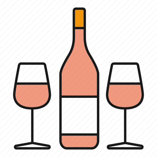 Alcohol, beverage, bottle, champagne, drink, glasses, wine icon - Download on Iconfinder
