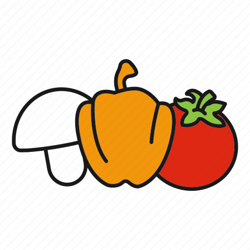 Champignon, food, mushroom, pepper, tomato, vegetable, vegetables icon - Download on Iconfinder