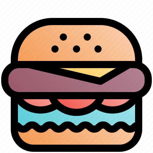 Hamburger, burger, cheese, salad, bun, fast, food icon - Download on Iconfinder