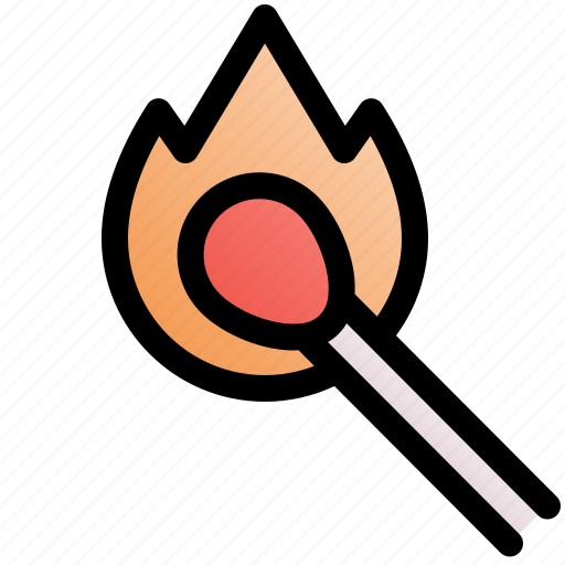 Match, fire, burn, flame, light, burning icon - Download on Iconfinder