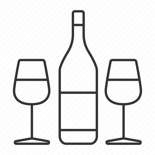 Alcohol, beverage, bottle, champagne, drink, glasses, wine icon - Download on Iconfinder
