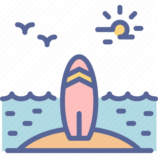 Surfing, surf, surfboard, beach icon - Download on Iconfinder