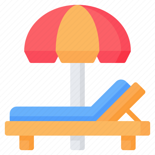 Beach, bed, chair, deck, summer, sunbed, umbrella icon - Download on Iconfinder