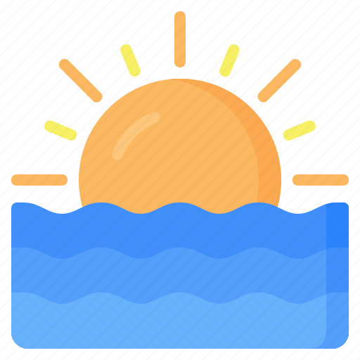 Beach, ocean, sea, sun, sunrise, sunset, wave icon - Download on Iconfinder