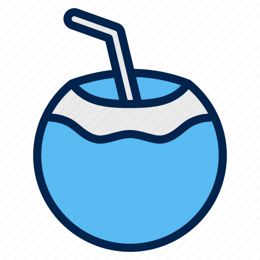 Beach, coconut, drink, fresh, fruit, tropical icon - Download on Iconfinder