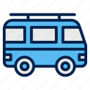beach, van, car, holiday, transportation, transport