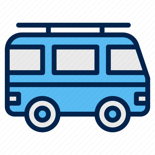 Beach, van, car, holiday, transportation, transport icon - Download on Iconfinder