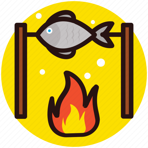 Camp food, fish barbecue, grilled food, outdoor cooking, seafood icon - Download on Iconfinder