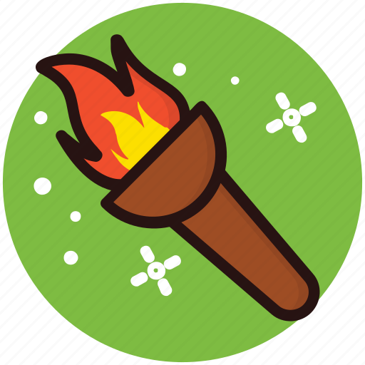 Blazing fire torch, convenional torch, fire, fire on a stick, fire torch icon - Download on Iconfinder