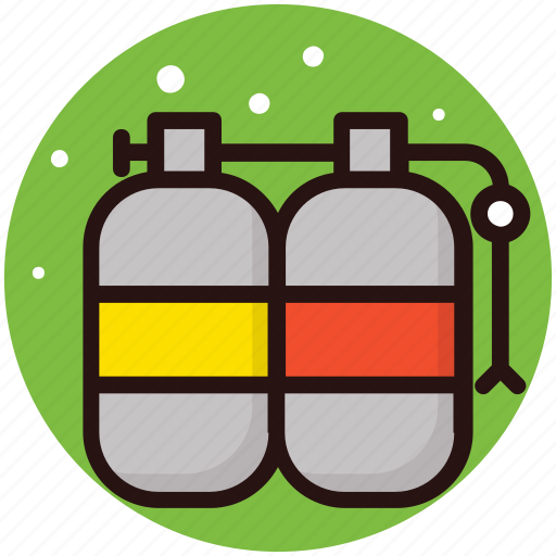 Oxygen bottles, oxygen cylinder, oxygen tank, pony bottle, scuba cylinder icon - Download on Iconfinder