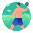 ball, beach, man, playing, volley
