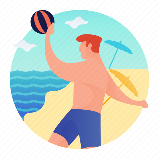 Ball, beach, man, playing, volleyball icon - Download on Iconfinder