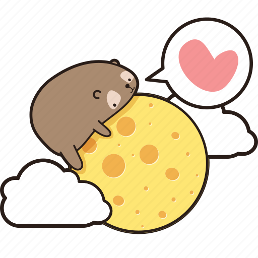 Bear, cat, sticker, animal, moon, sweet dream icon - Download on Iconfinder