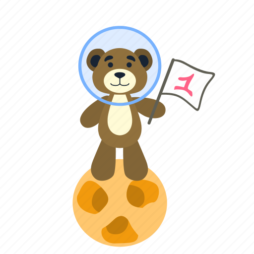 Astronaut, bear, first, flag, space, spaceman, teddy icon - Download on Iconfinder