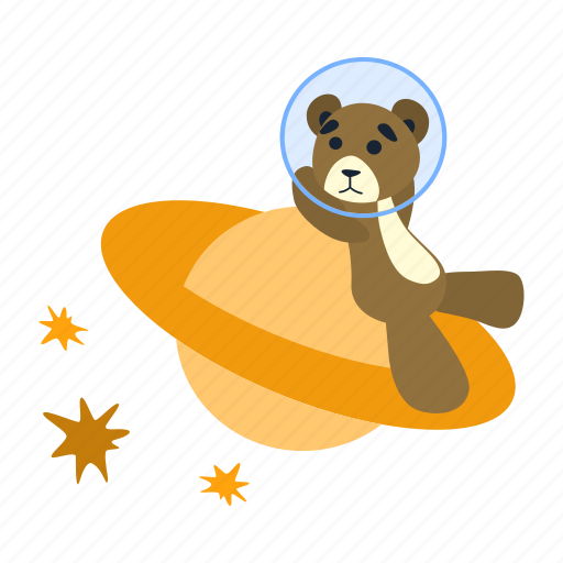 Bear, planet, saturn, sit, spaceman, stars, teddy icon - Download on Iconfinder