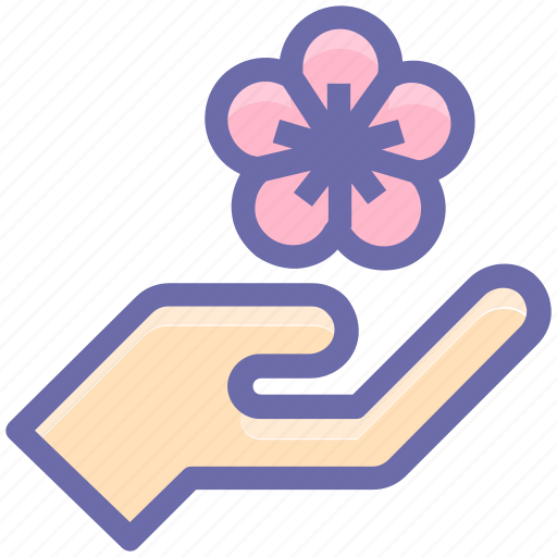 Floral, flower, gesture, hand, palm, pick, spa icon - Download on Iconfinder