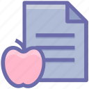 apple, diet, document, education, file, food, learn, learning, list, paper, test 