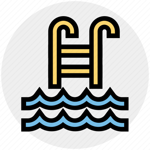 Pool, staircase, swim, swimming pool, swimming staircase, waves icon - Download on Iconfinder