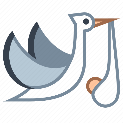 Flying, stork, with, bundle icon - Download on Iconfinder