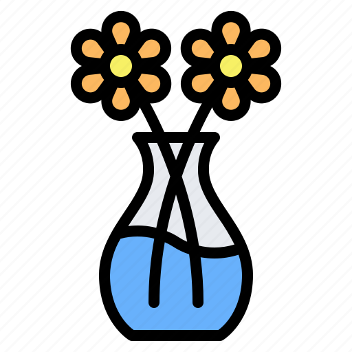 Vase, pot, glass, flower, blossom, plant, nature icon - Download on Iconfinder