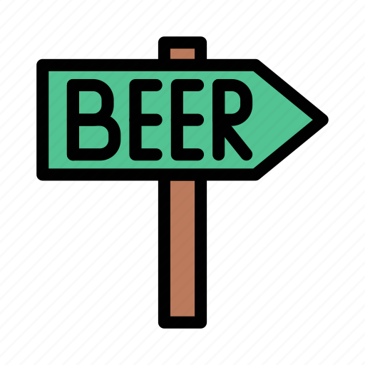 Direction, beer, arrow, board, bar icon - Download on Iconfinder