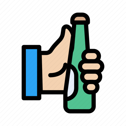Wine, hand, drink, beer, bottle icon - Download on Iconfinder