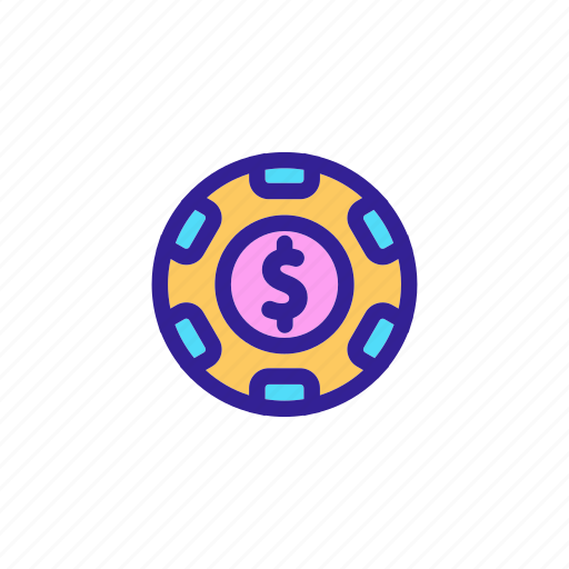 Betting, casino, chip, contour, game, linear, money icon - Download on Iconfinder