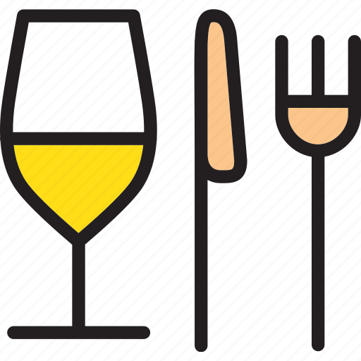 Beverage, white, wine, fork, knife, alcohol, drink icon - Download on Iconfinder