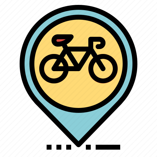 Bicycle, location, map, pin, pointer icon - Download on Iconfinder