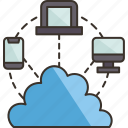 cloud, computing, device, network, teamwork