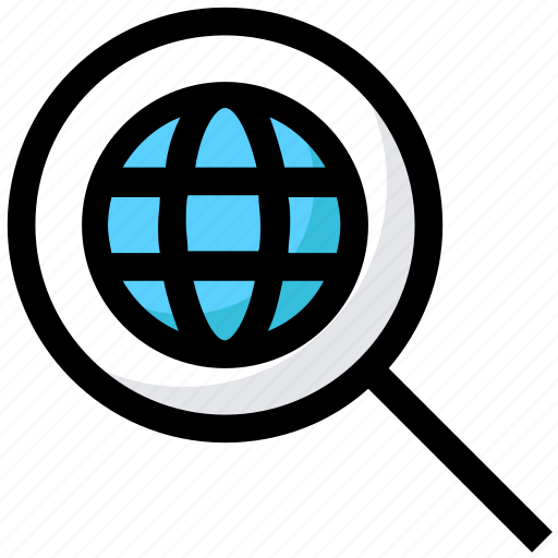Global, magnify glass, network, search icon - Download on Iconfinder
