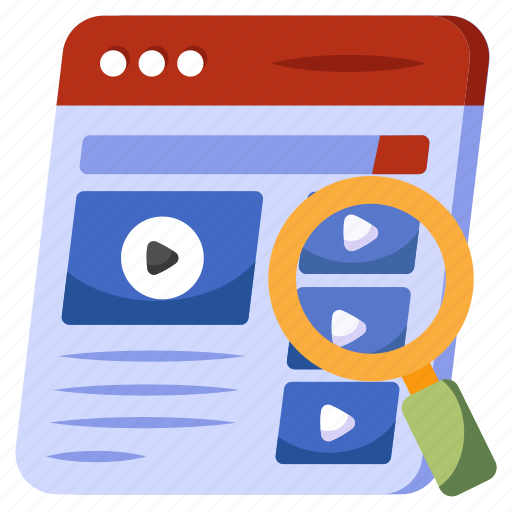 Search video, find video, video analysis, video exploration, multimedia icon - Download on Iconfinder