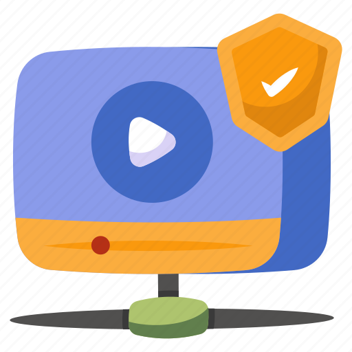 Secure video, video security, video protection, video safety, multimedia icon - Download on Iconfinder