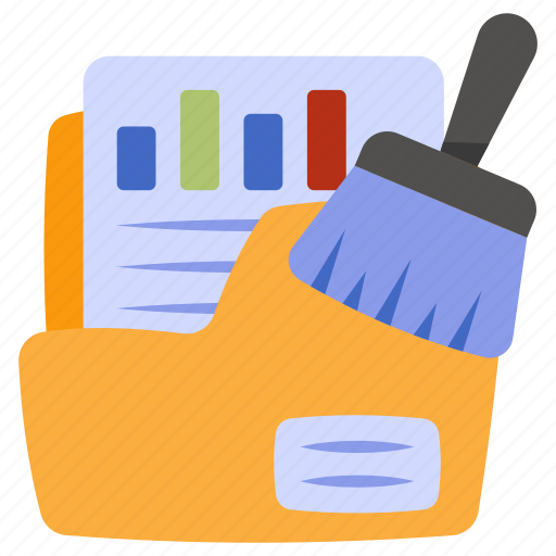 Data cleaning, folder cleaning, data remove, folder remove, document cleaning icon - Download on Iconfinder
