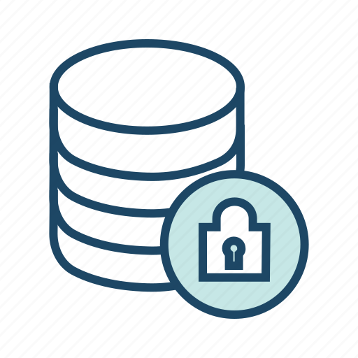 Data center, database security, locked, protected database icon - Download on Iconfinder