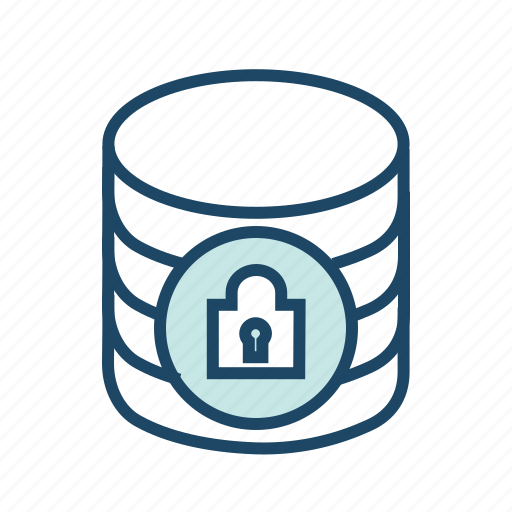 Data center, database security, locked, protected database icon - Download on Iconfinder