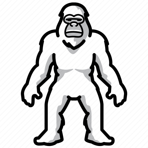 Bigfoot, standing, creature, supernatural, sasquatch, cryptid icon - Download on Iconfinder