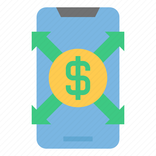 Smartphone, coin, expenses, deposit, payment, money, cash icon - Download on Iconfinder