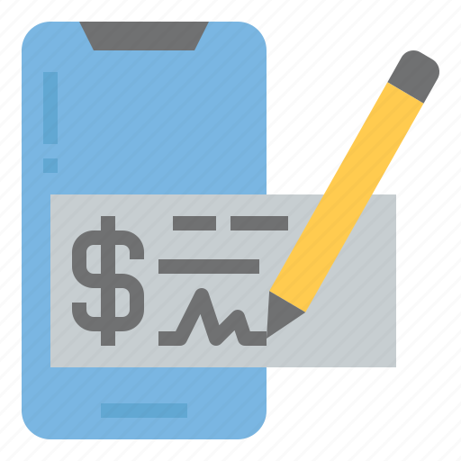 Cheque, mobile, smartphone, bill, billing, receipt, finance icon - Download on Iconfinder