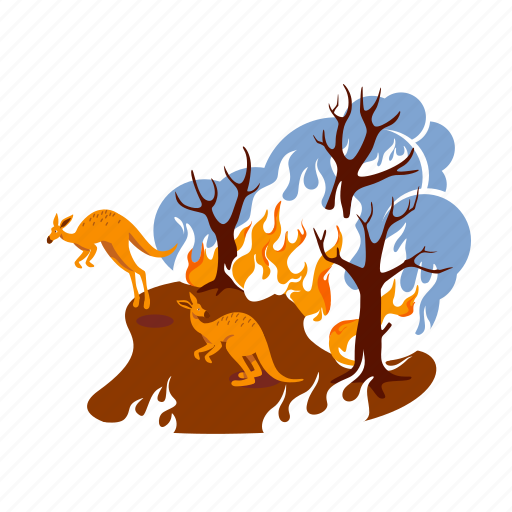 Burn, forest, australia, wildfire, natural disaster illustration - Download on Iconfinder