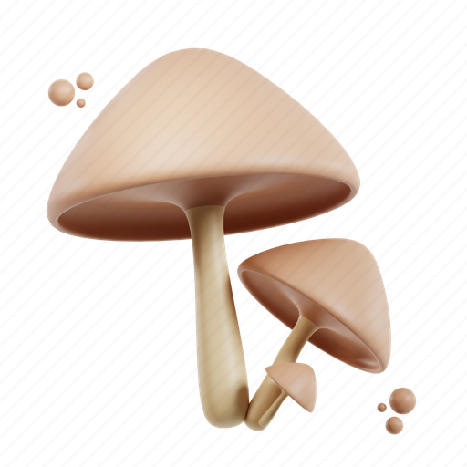 Fungus, fungi, mushroom, mushrooms 3D illustration - Download on Iconfinder